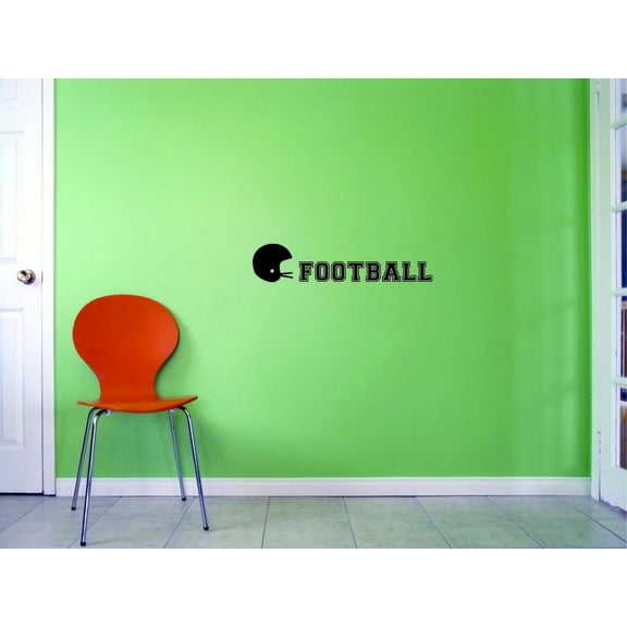 Custom Decals Football Wall Art Size: 8 X 20 Inches Color: Black