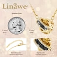 thumbnail image 3 of Linawe Black 14K Gold Plated Interlocking Circle Pendant Necklace for Women, Diamond Crystal Rhinestone Birthstone Cubic Zirconia Necklaces, Hypoallergenic Stainless Steel Chain, 3 of 7