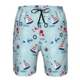 thumbnail image 4 of Kll Sailboats Anchors Men'S Casual Summer Beach Shorts Hawaiian Shorts With Pockets-Medium, 4 of 9