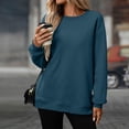 thumbnail image 5 of Oversized Sweatshirt for Women Trendy Fleece Crewneck Casual Long Sleeve Loose Solid Soft Fall Pullover with Pockets, 5 of 7