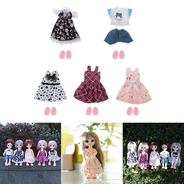 5 Set 16cm Vestidos con 5 de Niñas para Bricolaje - 1 Estilo 1 CUTICAT BJD Doll Outfits