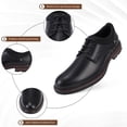 thumbnail image 3 of Mens Dress Shoes, Men's Oxford Shoes, Leather Stylish Lace-up Wingtip, Business Casual Formal Derby Shoe Black Size 8, 3 of 8