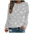 thumbnail image 2 of Costumes de Noël en Solde Mode Femmes Imprimé Manches Confortable Respirant Sweat-Shirt Col Rond Grande Taille pour Femmes, 2 of 5