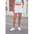 thumbnail image 7 of Women Casual Shorts Drawstring Comfy Elastic Waist Shorts Summer Pull On Short with Pockets, 7 of 7