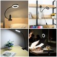 thumbnail image 5 of Lámpara de escritorio con clip, luz nocturna de cama con cuello de cisne flexible de 360 ​​​​° para lectura, maquillaje, luz de relleno (negro), 5 of 5