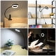 thumbnail image 5 of Lámpara de escritorio con clip, luz nocturna de cama con cuello de cisne flexible de 360 ​​​​° para lectura, maquillaje, luz de relleno (negro), 5 of 5