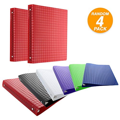 Emraw 1 Inch Diamond Poly 3 Ring Binder with Pocket Storage Hanging