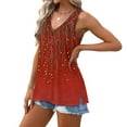 thumbnail image 5 of JTZGDY Tank Top for Women Cute Boho Floral Printed V Neck Summer Sleeveless Graphic T Shirt Tops Dressy Casual Loose Fit Cozy Tunic Blouses Red XL, 5 of 8