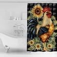 thumbnail image 4 of Small Stall Shower Curtain 36x78 Inch Narrow Half Size Sunflower Rooster Bath Curtains Bathroom Decor Retro Plaid Summer Flower Watercolor Waterproof Fabric Shower Curtain Set with Hooks 36 Inch, 4 of 6
