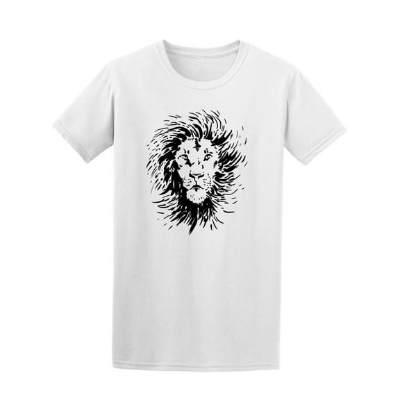 Lion Head Sketch Hand Drawn Lion Tee Men's -Image by Shutterstock