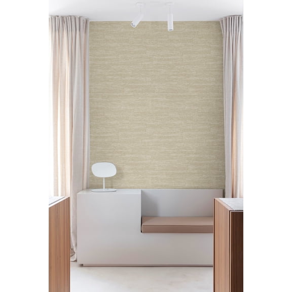 British Khaki Faux Grasscloth Print Non Woven Non-Pasted Textured Wallpaper 57 Sq. Ft.