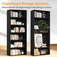 thumbnail image 3 of Large Bookcase, 5-Tier 63 Inch Tall Industrial Storage Wall Shelf, Display Shelf for Living room, Bedroom, Black, 3 of 6