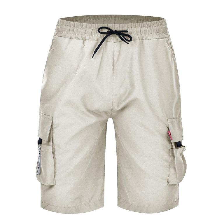WIDE CUT CHINO 3/4 SHORTS カーキ M Mens Cargo Shorts Size 38 Stretch Waist Below Knee 13 Inches