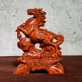 thumbnail image 1 of Ebony wood carved horse figurine, handicraft, home decor, solid wood carving, "Horse of Success" for housewarming or business opening., 1 of 3