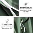 thumbnail image 6 of Green Duvet Cover King Size 100% Washed Cotton Solid Color Bedding Set 3Pcs Simple Modern Soft Lightweight Breathable Comforter Cover, 6 of 7