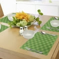 thumbnail image 4 of Ambesonne Irish Place Mats Set of 4, Retro Green Checkered, Standard Size, Green Lime Green, 4 of 6