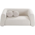 thumbnail image 4 of Meridian Furniture Abbington Contemporary Boucle Fabric Loveseat in Cream, 4 of 19