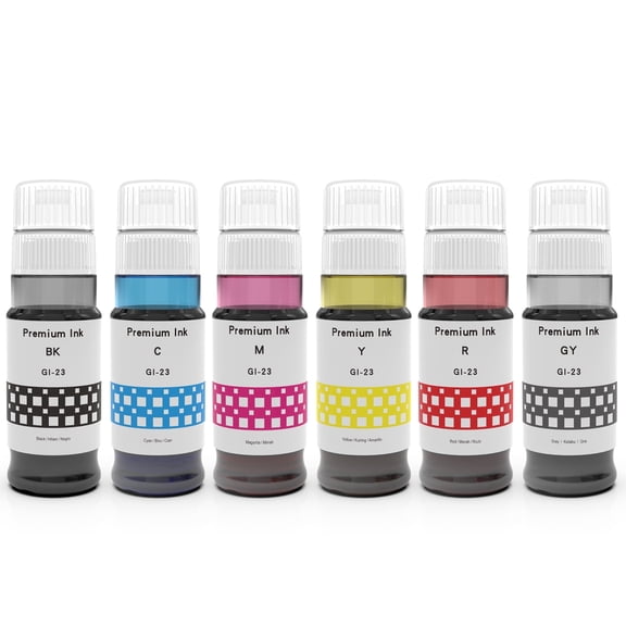 GI23 GI-23 Ink Bottles Replacement for Canon PIXMA G520 G620 Printer(6 Pack)