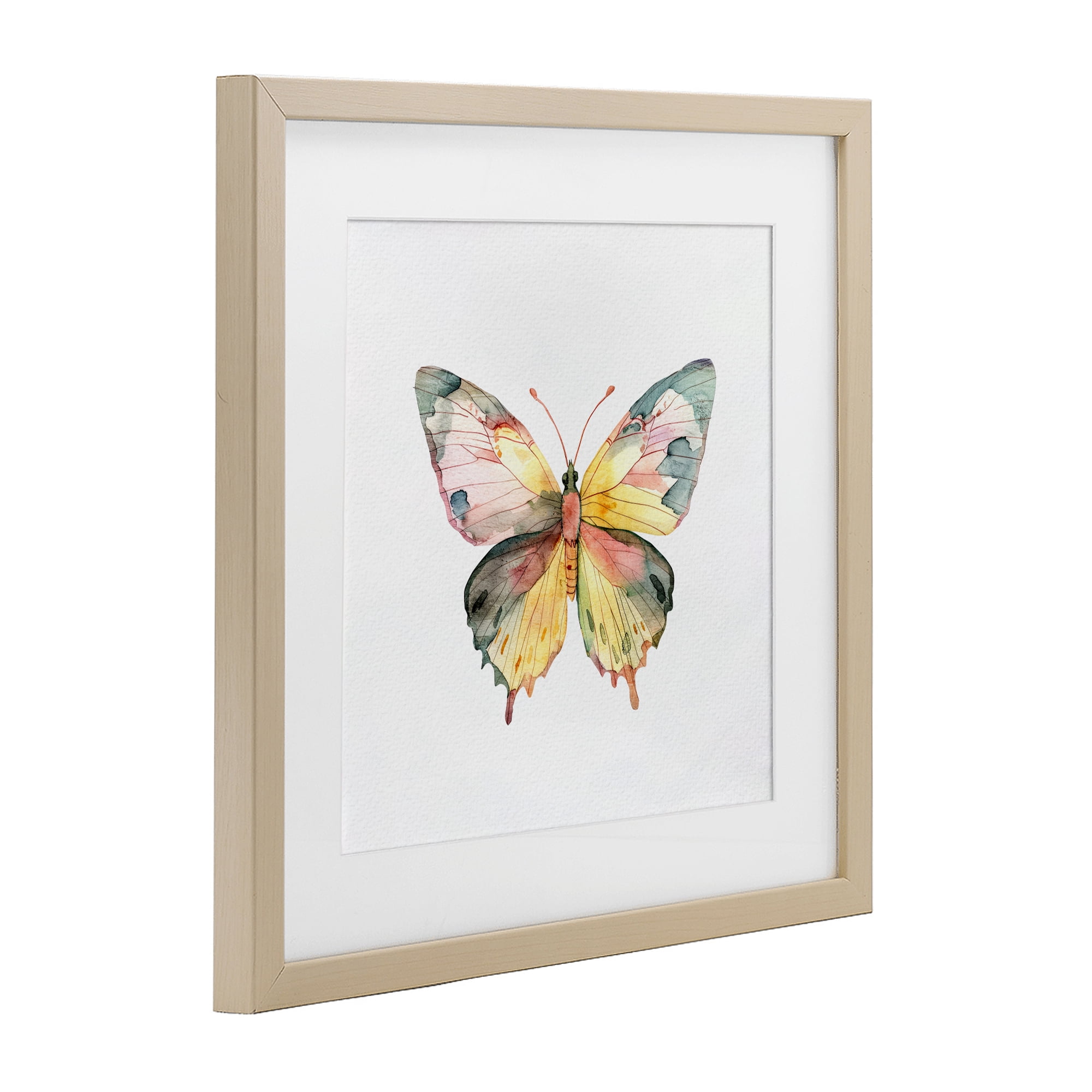 Stupell Industries Watercolor Butterfly Subtlety Birch Framed Print Under Glass, design by Kim Allen