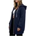thumbnail image 3 of Womens Plus Size Hoodies Long Tunic Loose Fit Zip Up Sweatshirt Drawstring Casual Oversized Comfy Fall Coat with Pockets, 3 of 7