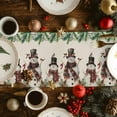 thumbnail image 2 of Christmas Snowman Cotton Linen Table Runner for Dining Kitchen, Xmas Winter Pine Fruits on Linen Wedding Outdoor Party Tablerunners Decoration, Dresser Scarf Coffee Tablecloth Runners 13x72 Inches, 2 of 9