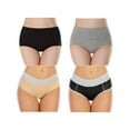 thumbnail image 1 of Womens' Comfort Cotton Briefs Firm Tummy Control Underwear Panty High Waist Cotton Boyshorts 4-Pack, 1 of 7