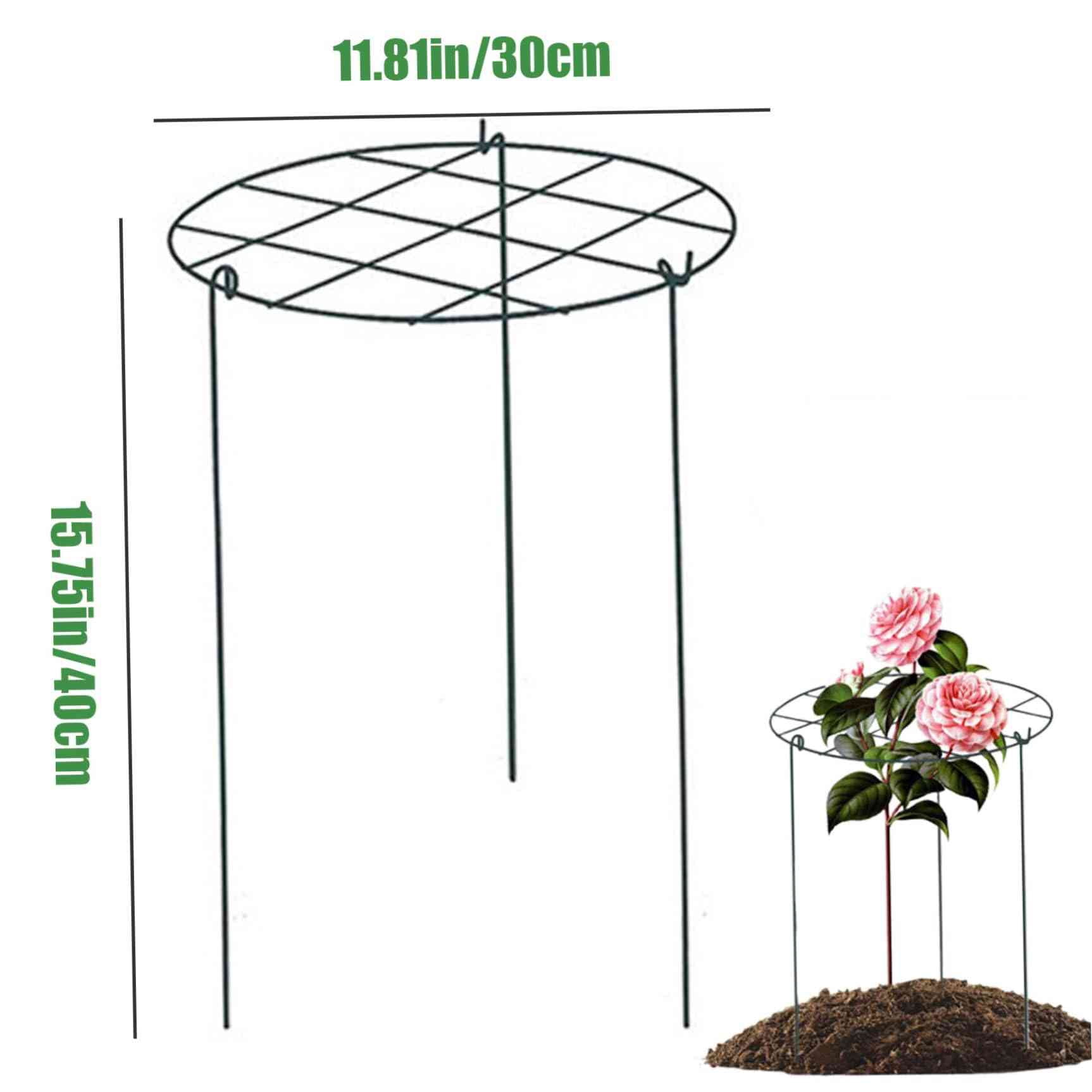 2Pcs Peony Supports, Peony Cages and Supports, 12x16'' Iron Round Plant Cages & with 3 Legs for Rose, Tomato, Orchids Vines, Plant(Grid)
