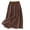 03 Brown, variant on Fewfanhot Skirts for Women Cotton Linen Midi Skirt with Pockets Casual Flowy Swing Elastic High Waist A-Line Long Boho Skirts