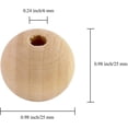 thumbnail image 2 of 120 unidades de bolas redondas de madera maciza sin terminar, bolas de cuentas redondas de 1 pulgada de diámetro, bolas sueltas de madera compatibles con la fabricación de joyas Afortunado Sencillez, 2 of 5