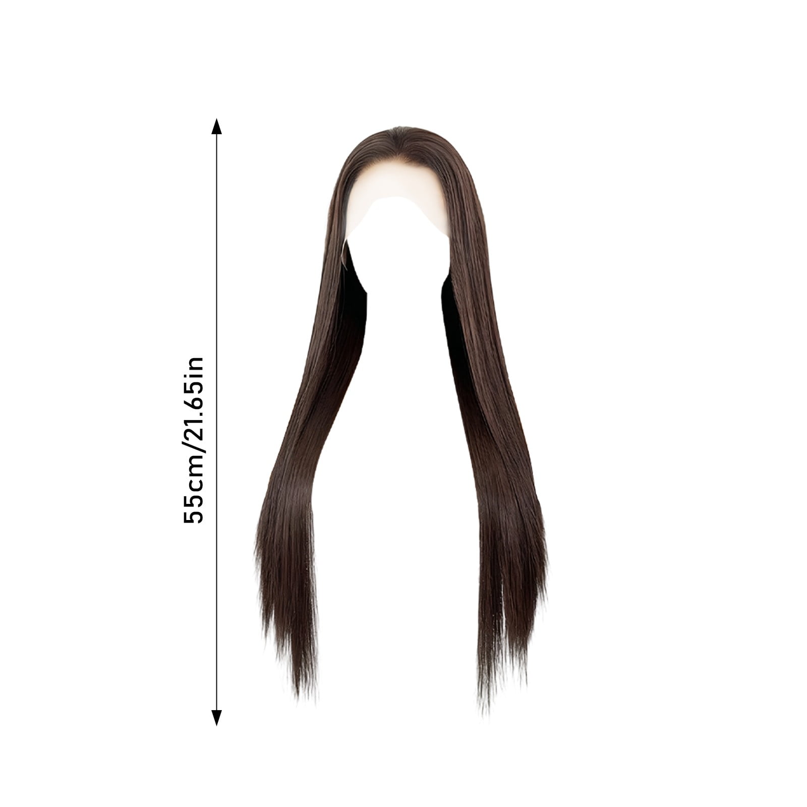 Long Straight Synthetic Wig for Women, Dark Brown Natural Looking Full Hair Wig for Daily Wear(Brown,50cm)