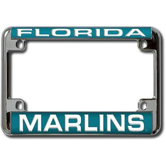 Original Florida Baseball Marlins Chrome Motorcycle License Plate Frame - also Recreational Vehicles, RVs, Bikes & Scooters