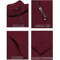 thumbnail image 6 of COOFANDY Men 1/4 Zip Polo Sweatshirt Long Sleeve Lightweight Collar Pullovers for Spring Fall Winter, 6 of 7