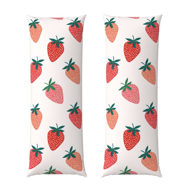 Balery Hand Drawn Strawberry Funda Protectora para Almohada Corporal de Algodón Hipoalergénico con Cierre(55 x 21 pulgadas), Almohadas No Incluidas
