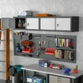 thumbnail image 5 of Garage Storage Cabinet,Metal Wall Storage Cabinet with Locking Doors for Workshop,Kitchen,Steel Tool Hanging Cabinets for Warehouse,Home Office,BlackGray,12.8''H, 5 of 9