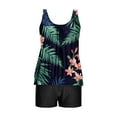 thumbnail image 6 of Jsaierl Women's Two Piece Tankini Bathing Suits Blouson Swim Tops Summer Print Swimwear Conservative Cute Modest Beachwear with Swim Shorts Tankini Swimsuits, 6 of 7