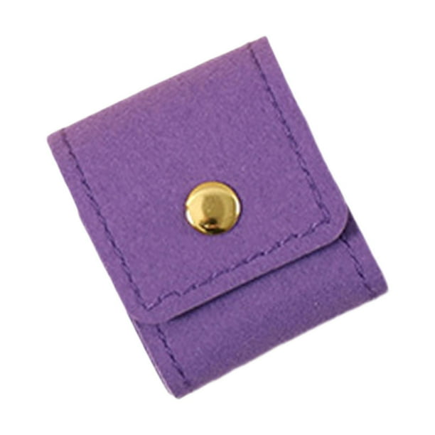 Mini estuche de viaje para joyas, 3 unidades, organizador de joyas de viaje, caja plegable para anillos. Violeta