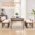 thumbnail image 4 of Liangfu Set of 2 Ergonomic Wood Dining room Chairs Living room Chairs with Thick Cushion, 300LBS Capacity - Comfortable Curved Backrest, Breathable Fabric White+Brown Leg, 4 of 12