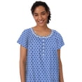 thumbnail image 3 of Aria Women's 100% Cotton Raglan Sleeve Smocked Neck 40" Sleepwear Gown, Sizes XS-5X, 3 of 4
