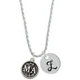 thumbnail image 1 of Delight Jewelry Silvertone Medical Assistant Caduceus Seal - MA Silvertone Script Initial Disc - Z - Charm Necklace, 20"+3", 1 of 4