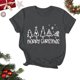 thumbnail image 2 of Navidad Mujeres Tops, Cuello Redondo Manga Corta Impresa Camiseta, Vintage Holiday Humor Tee Top, 2 of 4