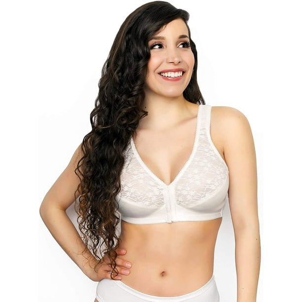 Front Close Posture Bra White 36B by Exquisite Form