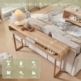 thumbnail image 3 of Aitjunz 63" Modern Entryway Table, Wood Console Table with Open Storage Shelf and Curved Edges, Natural, 3 of 6