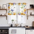thumbnail image 2 of 2 Panels Kitchen Tier Curtains 39 Inch Length, Spring Floral Grommets Window Treatment Curtain, Hydrangea Sunflowers Butterflies Watercolor Thermal Curtains Drapes for Living Room/Bathroom, 2 of 9