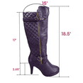 thumbnail image 2 of Women's Ladies Fashion High Heel Zip Round Toe Casual Dress Heel Boots Shoes (Purple, 8), 2 of 5