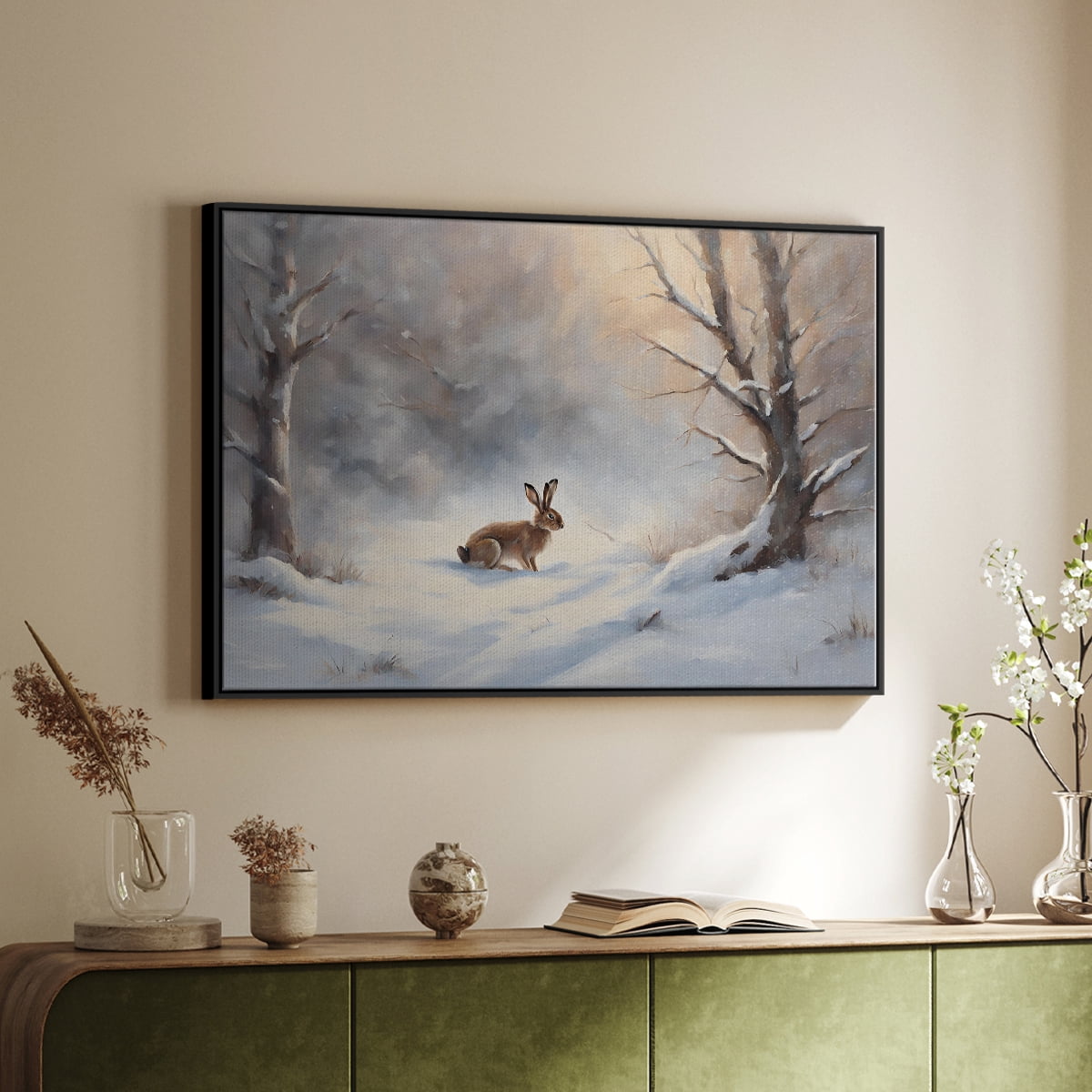 Vintage Landscape-CCVII By Wexford Home Framed in Black Wood Gallery Wrapped Canvas 17 in. x 25 in.