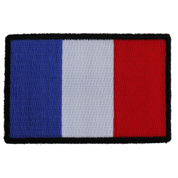 Patch, Embroidered Patch (Iron-On or Sew-On), France French Flag Patch, 3" x 2"