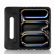 ELEHOLD Rugged Stand Case for iPad Air 13 inch 2024,iPad Pro 13 inch 2024 Kids Friendly EVA Full Body Protective Handle Grip Kickstand Shockproof Case,Black