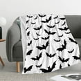 thumbnail image 2 of Halloween Bat Throw Blanket Super Soft Warm Bed Blankets for Couch Bedroom Sofa Office Car, All Season Cozy Flannel Fuzzy Blanket for Girls Boys Adults, 50"X40", 2 of 8
