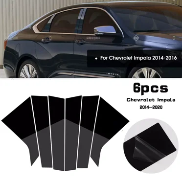 For 2014-2020 Chevrolet Impala Glossy Black Pillar Posts Trims 6pcs Piano Cover