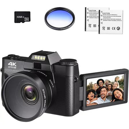 4K Digital Vlogging Camera for YouTube 4k Camcorder HD 1080P 48MP Video Camera